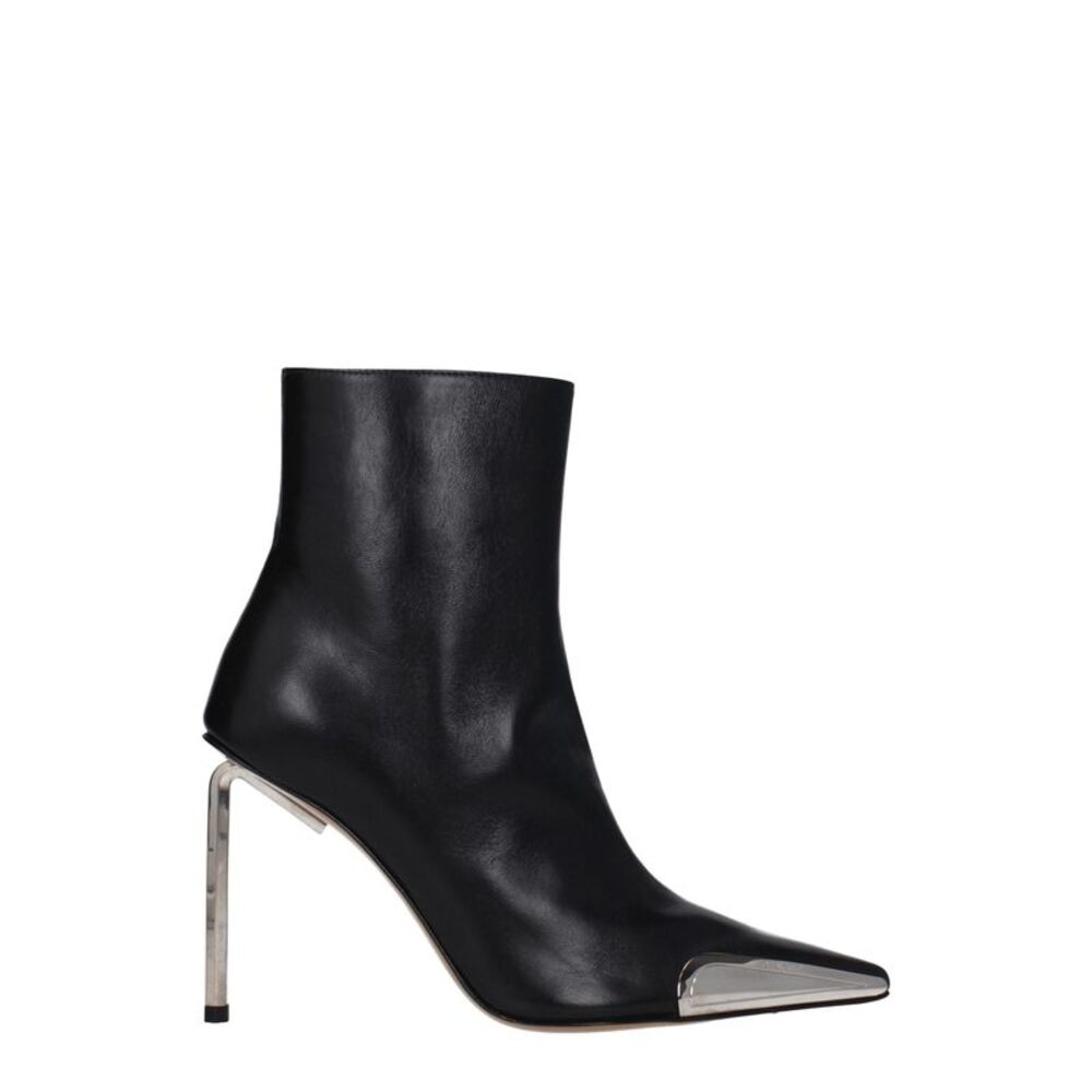 Off-White Black Leather Ankle Women's Boots